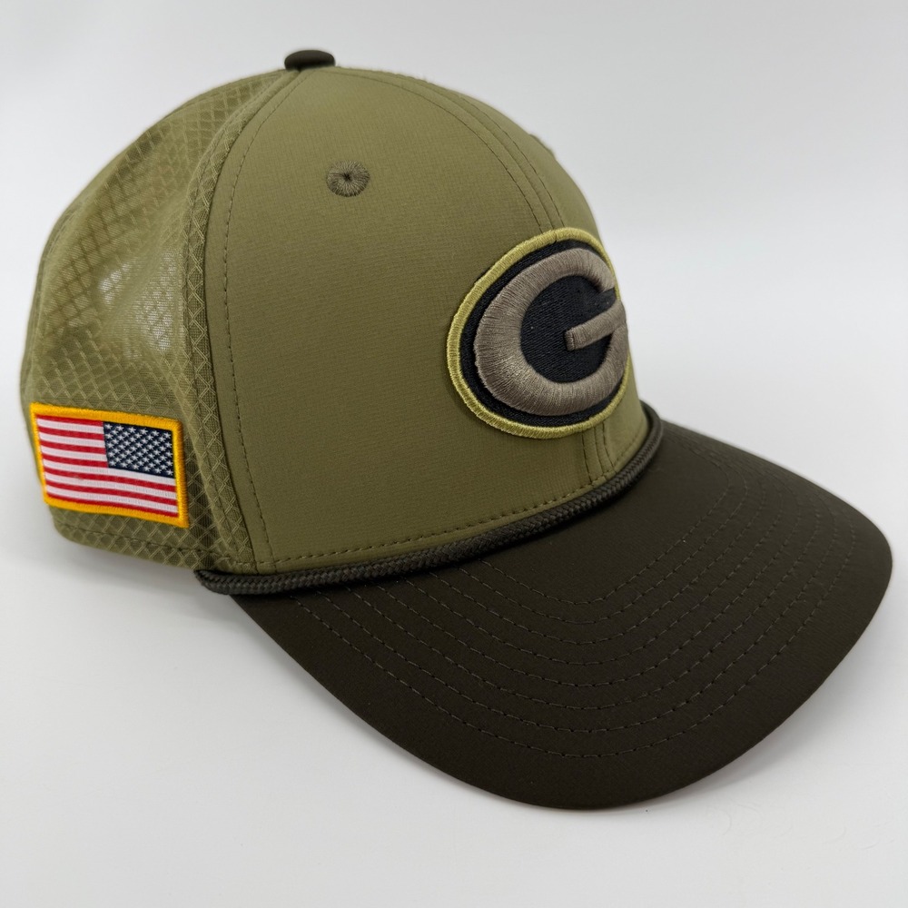 New Era Green Bay Packers Salute to Service 9SEVENTY Snapback Hat Olive Brown